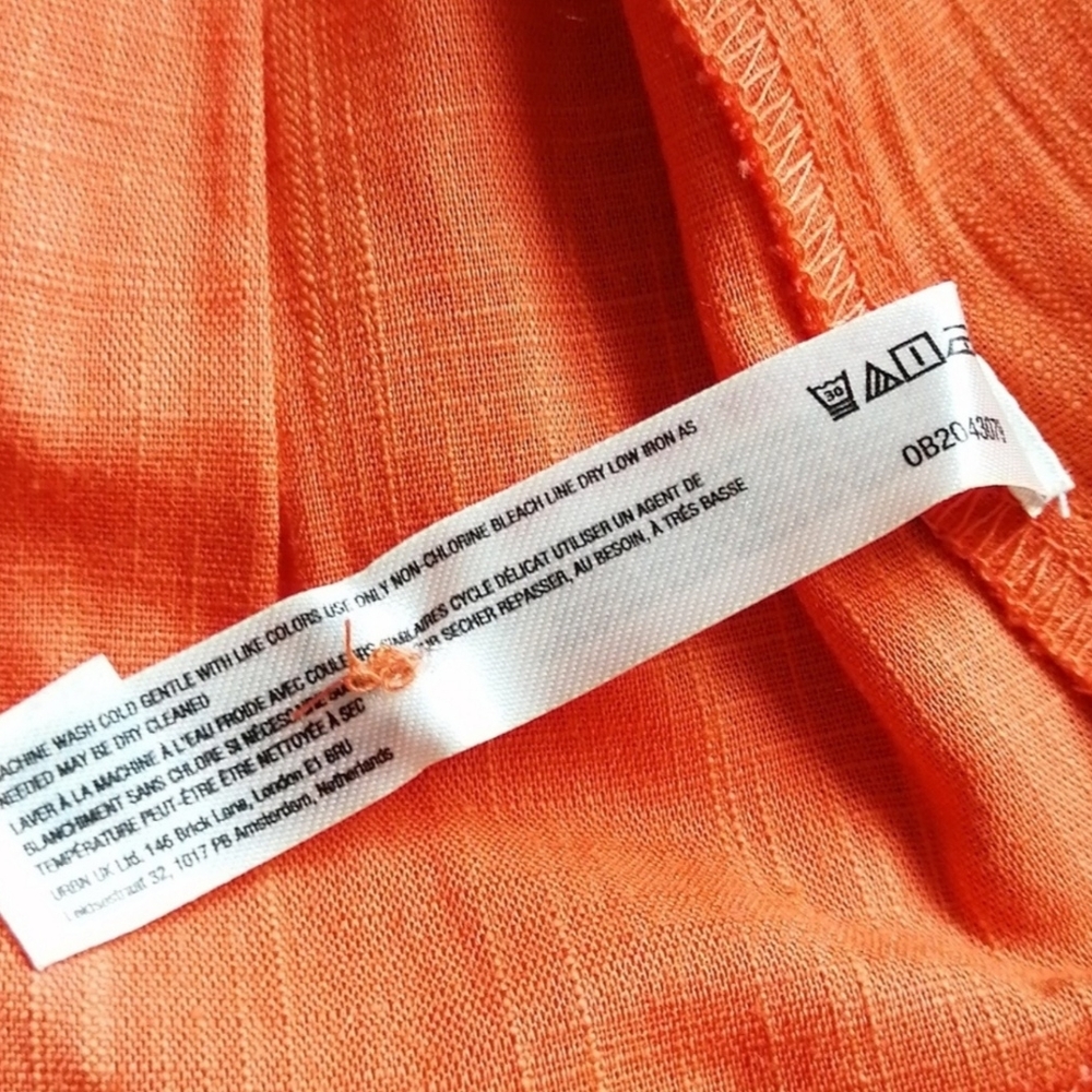 NWT Anthropologie V-Neck Back-Cutout Mini Dress Orange Halter Swim Cover-up - Picture 13 of 14